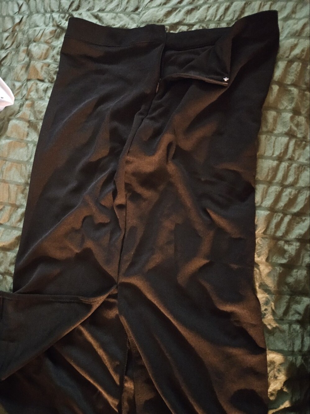 Cupshe Black Maxi Skirt with Fold-Over Waistband